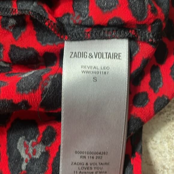 Zadig & Voltaire Reveal Leopard Print Long Sleeve Blouson Minidress - Picture 14 of 16